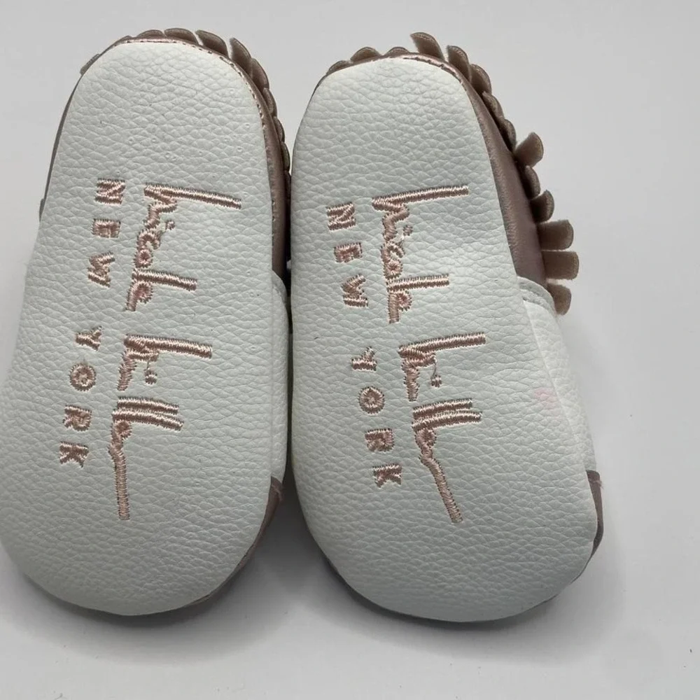 Freshly Picked Baby Unicorn Moccasins Pink White Soft Sole Size 4 Infant